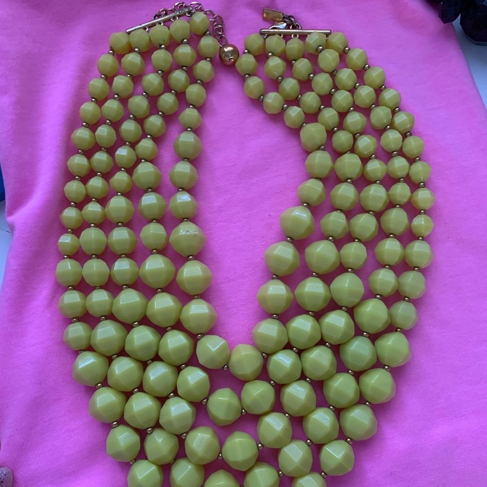 Kate Spade yellow beaded bib necklace